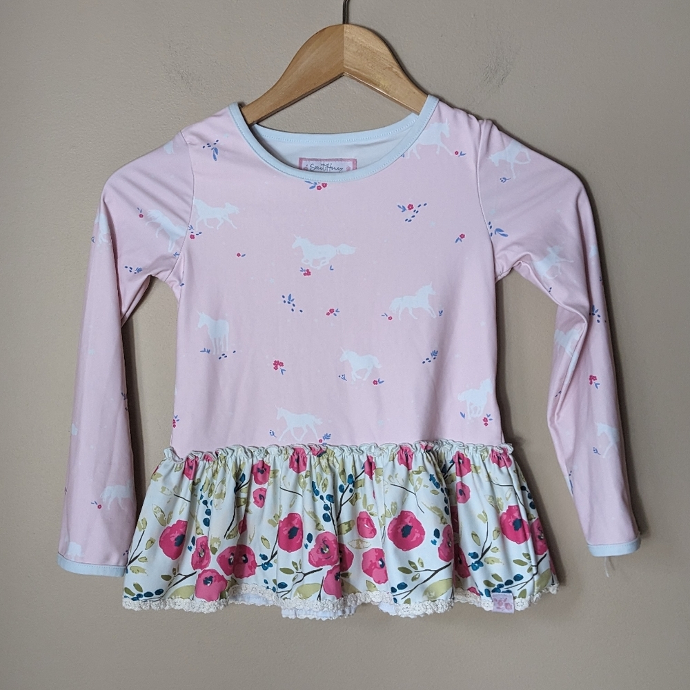Sweet Honey long sleeved unicorn rash guard size 10